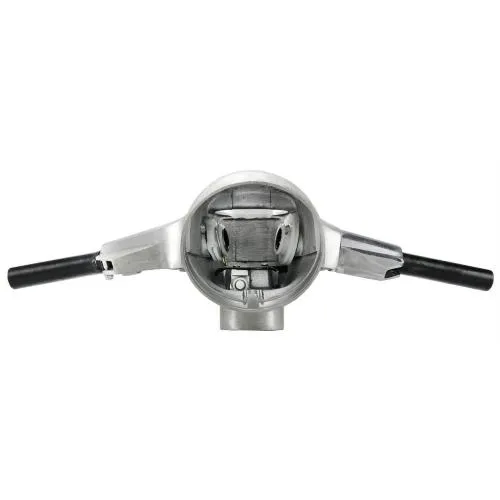 Manubrio SIP SERIE PRO per Vespa 50 SS e 90 SS, adatto anche a ET3, con tubi cambio e acceleratore preassemblati. Verificare l'accoppiamento prima del serraggio.