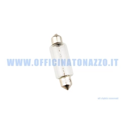 Lampada CIF a siluro da 6 V e 18 W, misura nominale 43x15 mm, per portalampada Vespa compatibili con gli stessi valori elettrici e dimensionali.