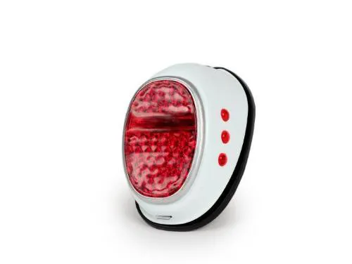 Fanale posteriore -OEM QUALITÄT, riproduzione Hella in metallo, forma goccia, con luce di stop - compatibile con Puch Maxi, NSU, DKW, Zündapp, Hercules, Googo Roller, Vespa Hoffmann - bianco
