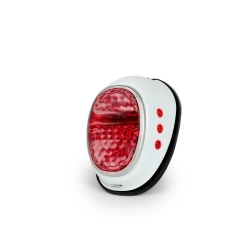 Fanale posteriore BGM Style 3332764 in metallo bianco, forma a goccia e luce stop, per Vespa Hoffmann e ciclomotori classici compatibili.