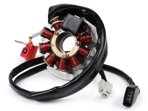 Statore completo BGM8180 per motori Piaggio 125-180 cc 2T LC. Per Runner FX/FXR, Dragster e Hexagon; uso AC solo con CDI LC compatibile.