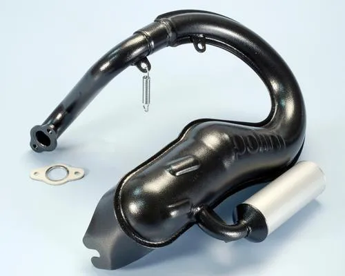 Marmitta Polini con silenziatore in alluminio per Vespa 125 Primavera ed ET3 2T. Versione 200.2025/S con silenziatore separato.