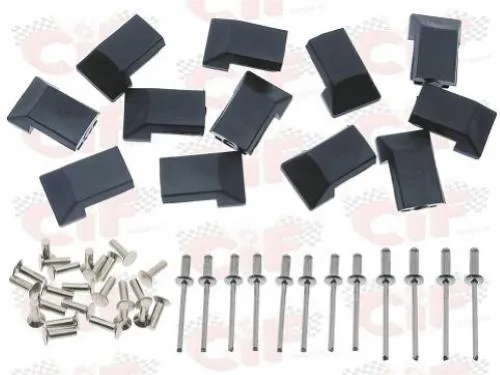 Kit CIF C00184 con puntalini chiusi senza foro, ribattini e rivetti per strisce pedana Vespa PX Arcobaleno e PX con freno a disco.