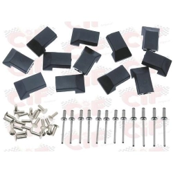 Kit CIF C00184 con puntalini chiusi senza foro, ribattini e rivetti per strisce pedana Vespa PX Arcobaleno e PX con freno a disco.