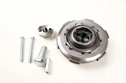 Frizione completa DRT HP per Vespa Smallframe: 6 molle, 4 dischi in sughero da 1,9 mm e 3 dischi condotti da 1,2 mm.