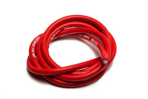 Cavo candela Malossi 2219144B rosso, Ø7 mm e lungo 50 cm. Doppio isolamento EPDM e silicone, resistente da -40 °C a +220 °C.