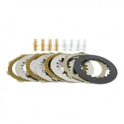 Kit Pinasco Bull Disks 26090664 per frizioni Vespa Largeframe a 8 molle: 4 dischi da 108 mm, dischi intermedi e molle.