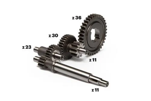 Kit ingranaggi Malossi HTQ 67 7021 a denti dritti, rapporto 9:1, per Piaggio Ciao, Si, Bravo e modelli compatibili con variatore.