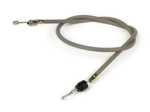 Trasmissione starter con guaina rigata per Vespa 125 VNA e VNB. Verificare terminali, percorso e corsa del comando prima del montaggio.
