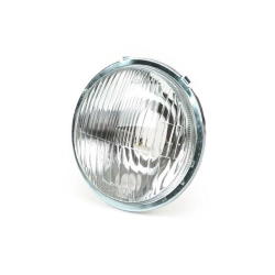 Fanale anteriore tondo in vetro Ø115/120 mm per Vespa SS50, SS90, Primavera, ET3 e Super compatibili, fornito senza portalampada.
