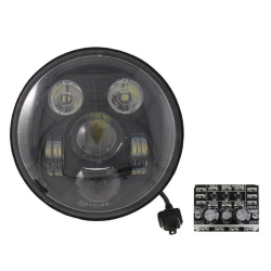 Fanale EVOK Iron LED 246410107 per Vespa PX e PE: 12 V, 25 W, luce 6000 K, diametro 148 mm e convertitore antisfarfallio incluso.
