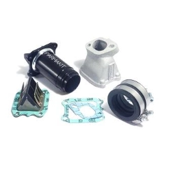 Gruppo aspirazione Parmakit SP D.36 00015.20 per Vespa Special, ET3, Primavera e PK 50-125: collettore lamellare per carter a 2 o 3 fori.
