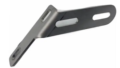 Staffa supporto marmitta VMC 003902 in acciaio inox da 3 mm, specifica per espansioni VMC EVO e Meed su telai Vespa PK.