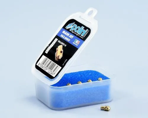 Set Polini 363.0003 di 5 getti massimo Ø4 mm per carburatori Dell'Orto e Spaco SI: misure 125, 128, 131, 134 e 137.
