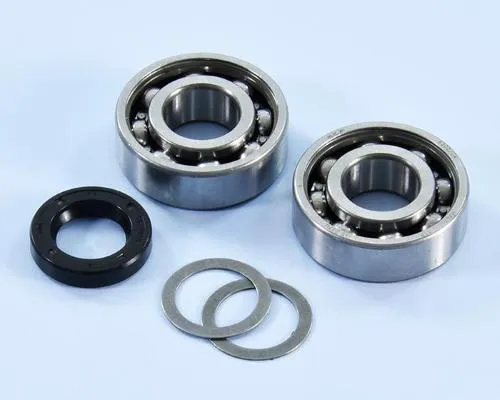 Kit Polini per revisione albero motore Piaggio Ciao e Si: due cuscinetti C4 15x35x11 mm e paraolio FKM 15x24x5 mm.