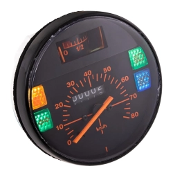 Contachilometri analogico con fondo scala 120 km/h per Vespa PK XL e PK N. Verificare forma, innesto cavo e collegamenti prima del montaggio.