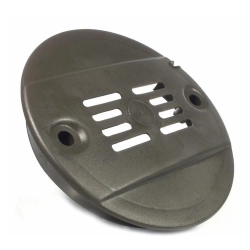 Copriruota di scorta in plastica antracite per Vespa PK. Fornitura con gancio e molle; riferimento Piaggio comparativo 256986.