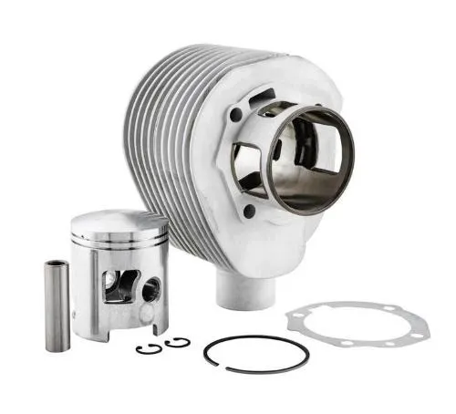 Cilindro SIP 41470730 per Vespa 200: alluminio rivestito, 197,97 cc, alesaggio 66,5 mm, corsa 57 mm, cinque travasi e testa esclusa.