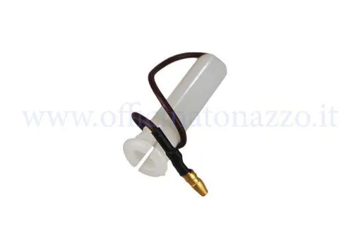 Connettore nero per cablaggio frecce cofano Vespa PX prima serie, per foro telaio da 11 mm. Confrontare diametro e configurazione del contatto.
