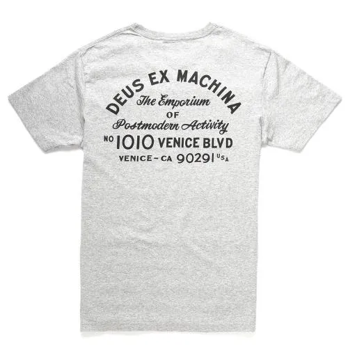 T-Shirt DEUS Venice Address Pocket. grigio. maschio. taglia L. 100% cotone