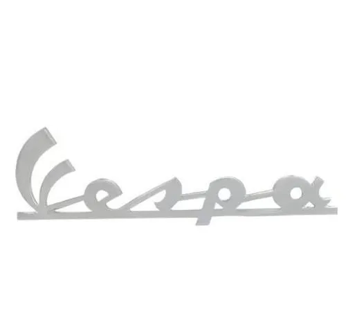 Targhetta anteriore "Vespa" 120mm per Vespa Rally 200 (distanza fori 107.69mm) produzione PASCOLI
