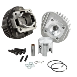 Cilindro POLINI by SIP 75 cc per Vespa 50 1° Serie Ø 47,0mm, ghisa , 6 travasi, corsa 43mm, 2 fasce con testa, modificato per il montaggio su V50 1° series