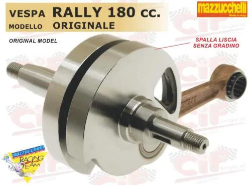 Albero motore Mazzuchelli tipo originale, corsa 57, Vespa Rally 180 codice Piaggio 131057