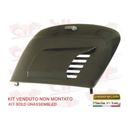 kit sportello vano motore + convogliatore aria supplementare completo di viti e rondelle " carbon look "