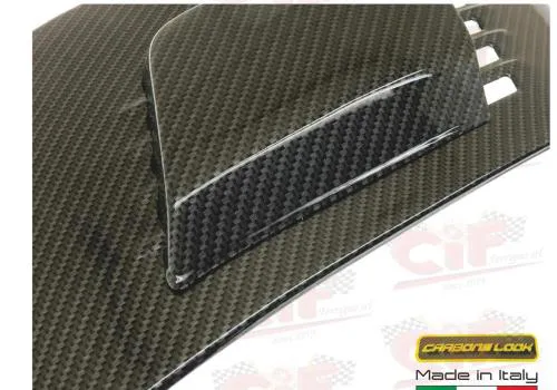 kit sportello vano motore + convogliatore aria supplementare completo di viti e rondelle " carbon look "