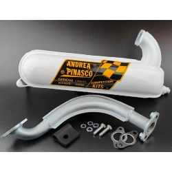 Marmitta Pinasco Bianca 26561796 con precamera risuonatrice e rivestimento ceramico bianco per Vespa 125 Primavera ed ET3.