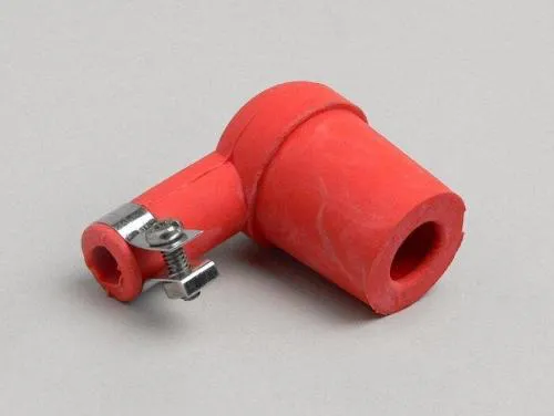 Cappuccio candela OEM-Qualität 3309010 in gomma rossa, da abbinare a candela con dado terminale SAE e cavo alta tensione compatibile.