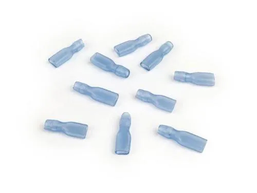 Confezione da 10 cappucci isolanti BGM ORIGINAL 7675168 per faston femmina 4,8 mm e cavi 0,5-1,0 mm², profilo DIN 46343.