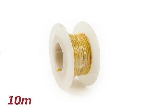 Cavo BGM ORIGINAL giallo da 0,85 mm², unipolare in rame con isolamento PVC, diametro esterno 2,3 mm e campo termico -40/+120 °C. Rotolo da 10 m.