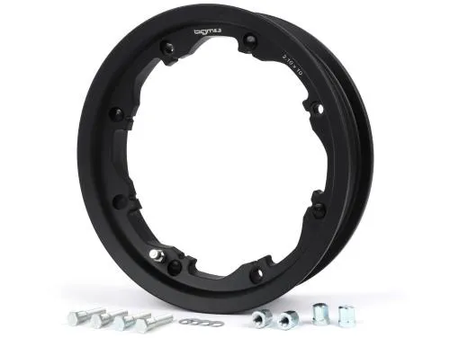 Wheel rim - matt black - BGM PRO, tubeless, 2.10-10 inches, aluminium - Lambretta LI (series 1-3), LI S, SX, TV (series 2-3)