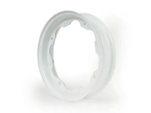 Cerchio scomponibile BGM Original BGM7960B bianco per Lambretta LI serie 1-3, LI S, SX, TV, GT, DL e GP con ruota da 10 pollici.