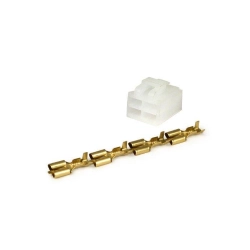 Conector múltiple para regulador de tensión -BGM PRO, 4 vías- BGM PRO 6V/12V CA/CC, Vespatronic, Varitronic, Parmakit, Polini-IDM, Malossi VesPower, Minarelli 50cc (2004-), Peugeot 50cc, Honda 50cc, Kymco 50cc, CPI 50cc, GY6 50cc (139QMA, 139QMB)