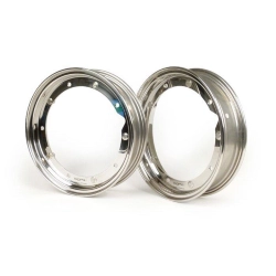 Par de llantas -BGM PRO 2.10-10 pulgadas- Vespa (tipo PX) - Vespa Smallframe V50, 50N, Special, PV, ET3, PK50-125 (S/XL/XL2), Largeframe PX, T5, Sprint, Rally, GT/GTR, LML Star, Deluxe - acero inoxidable, pulido