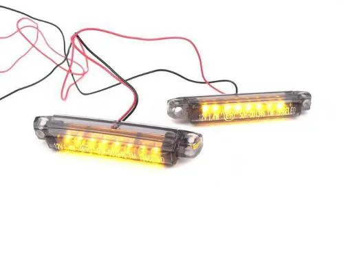 Pair of indicators - BGM PRO Micro 2x8 LED - universal - black - (60x8.5mm)
