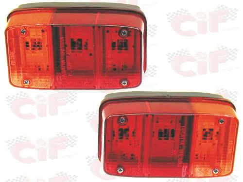 Coppia fanali posteriori completi CIF 1810 per Piaggio Ape P50 Elestart, TM P50, Car e Car P2. Riferimento 155632.