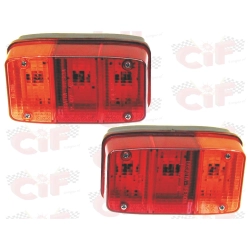 Par de intermitentes traseros completos para Ape P50 Elestart, TM P50, Car, Car P2.