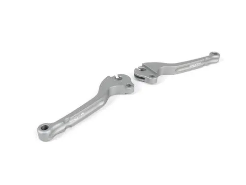 Coppia leve BGM PRO BGM4562KT in alluminio CNC argento per Vespa Largeframe e Smallframe con freno anteriore a cavo.