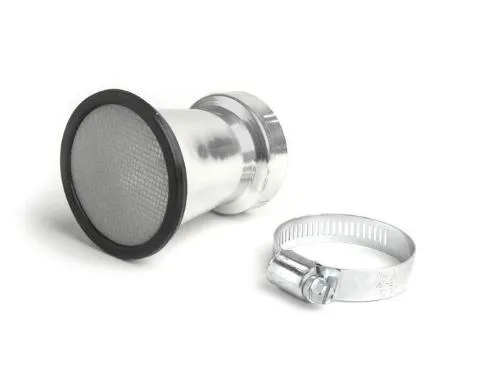 Cornetto aspirazione BGM BGM4422 con imbocco interno Ø52 mm, lunghezza 75 mm e inserto filtrante rimovibile per carburatori compatibili.