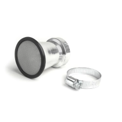 Cornetto aspirazione BGM BGM4422 con imbocco interno Ø52 mm, lunghezza 75 mm e inserto filtrante rimovibile per carburatori compatibili.