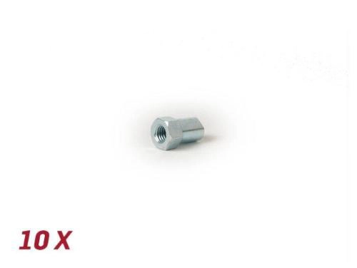 Dado zigrinato per cavo freno -BGM ORIGINAL M6 x 1,0mm, SW10- cavo del freno anteriore Vespa PK, cavo del freno posteriore Vespa T5 125cc, conversione Vespa PX - 10 pezzi