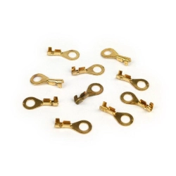Dieci capicorda Faston BGM ORIGINAL BGM3330400 in ottone, occhiello 5,7 mm e sezione nominale 1,0-1,5 mm², per crimpatura o saldatura.