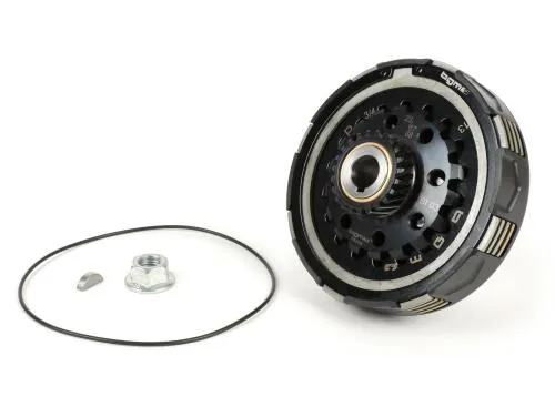 Frizione BGM PRO Superstrong 2.0 Sport CR80 Ultralube a 10 molle, con pignone 23 denti per primaria elicoidale 67/68 Vespa Largeframe.