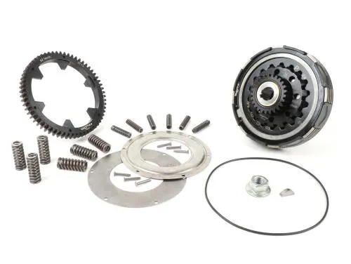 Frizione incl. coppia trasmissione primaria -BGM Pro Superstrong 2.0 CR80 Ultralube, tipo Cosa2/FL- ingranaggio elastico BGM Pro 62 denti (diritti)- Vespa PX80, PX125, PX150, PX200, Cosa, T5, Sprint150 Veloce, Rally, GTR, TS125, Super150 (VBC) - 25/6